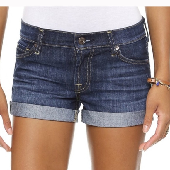 7 for all mankind | denim cuffed shorts - Picture 1 of 5